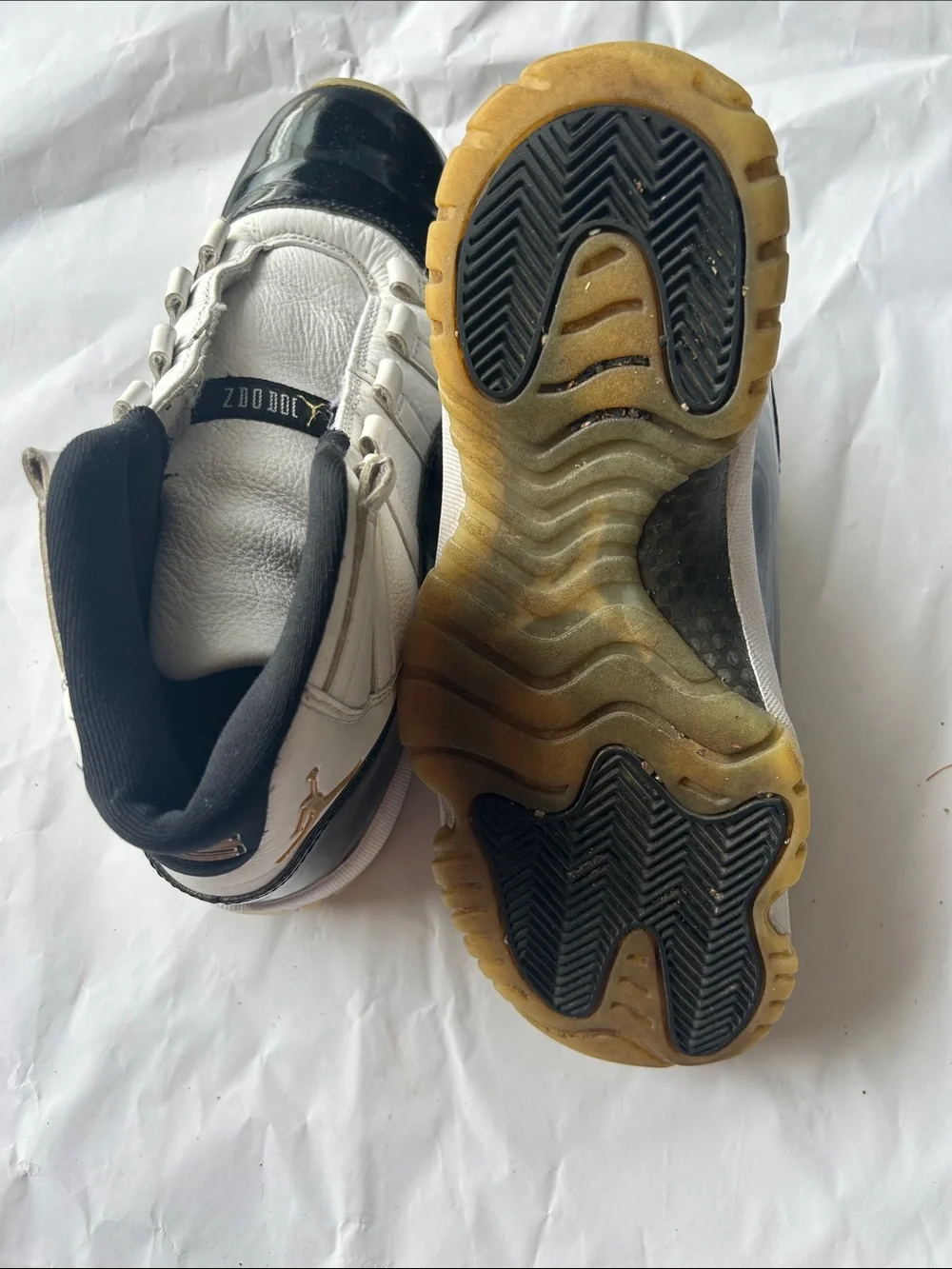 Jordan Black and White Patent Leather Sneakers